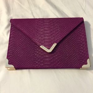 Elaine Turner Magenta and Gold Clutch