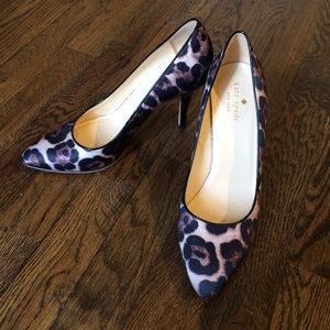 Kate Spade Leopard Satin Heels