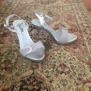 Silver Strappy Heels