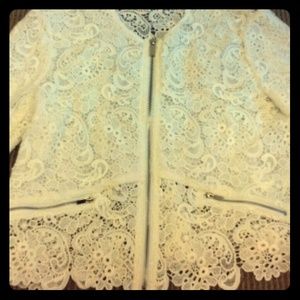 Ivory Zara guipure lace jacket