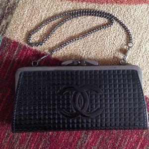 Vintage patent leather wallet clutch