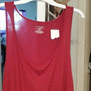 Red with silver little stone top