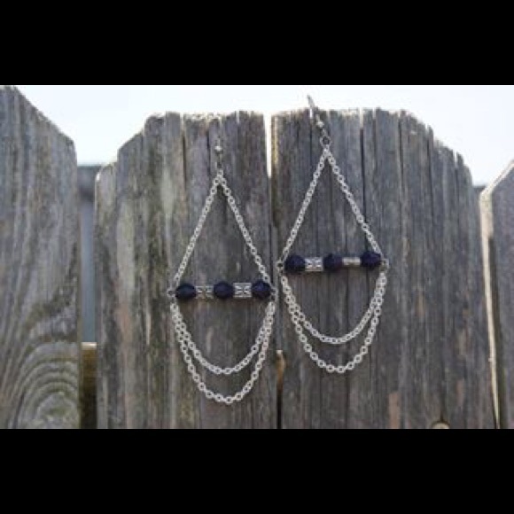 Purple chain earrings