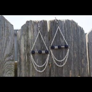 Purple chain earrings