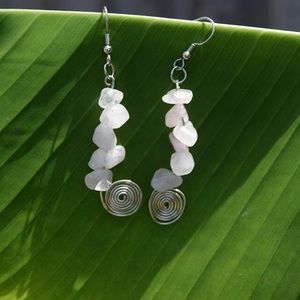 Stone swirl earrings