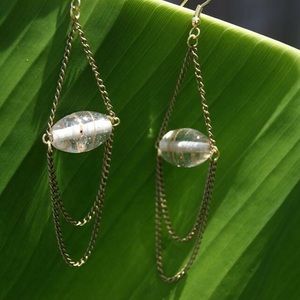 Drop chain earrings