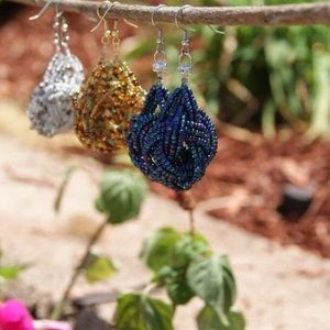 Beaded knot earrings