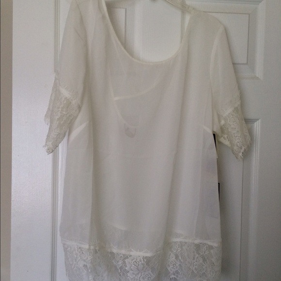 White Sheer Lace Top