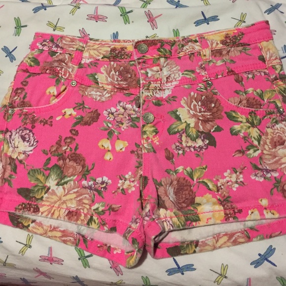 high waisted floral shorts