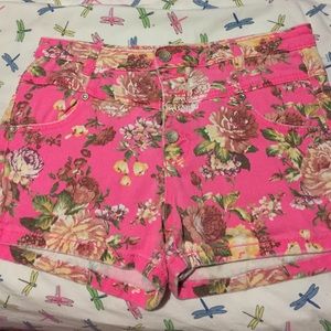 high waisted floral shorts