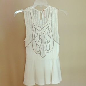 Free people creme peplum top