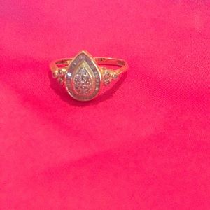 Gold ring with diamond accents