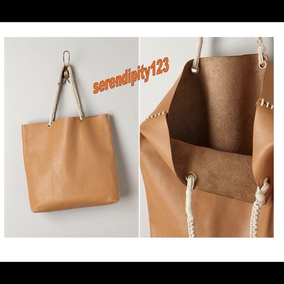 Anthropologie Handbags - Anthropologie VIAJERO TOTE Beige 17.5x18x2.5 NEW