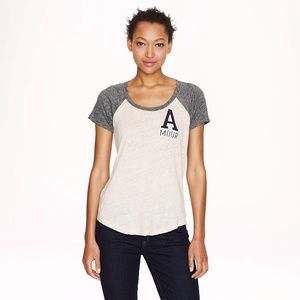 JCrew Linen Baseball Tee in Amour - M