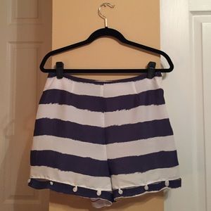 BCBGeneration blue and white striped breezy shorts