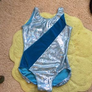 Light blue gymnastics leotard