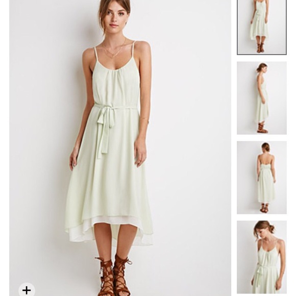 Chiffon dress with waist tie