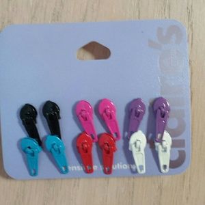 New Claire's zipper earrings 6-pack