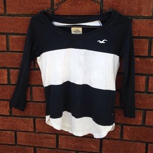 Hollister black and white top