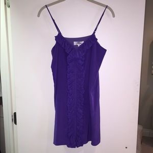 Purple silk dress with ruffle