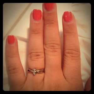 JCPenney silver diamond promise ring