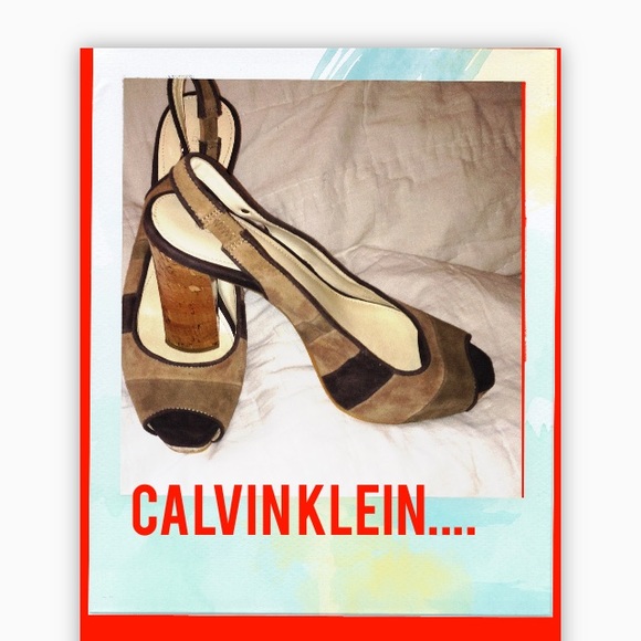 Calvin Klein suede platforms