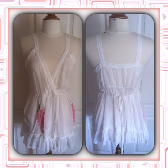 Johnny Was White Baby Doll Top