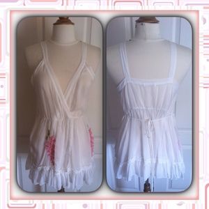 Johnny Was White Baby Doll Top