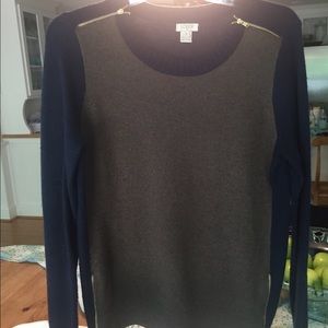 Color Block Zipper Sweater