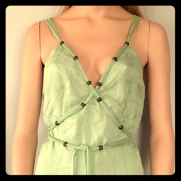 "See By Chloe" Beautiful Lime Green Silk Dress
