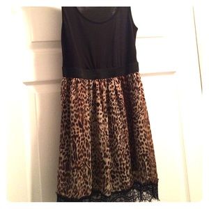Black cheetah print dress