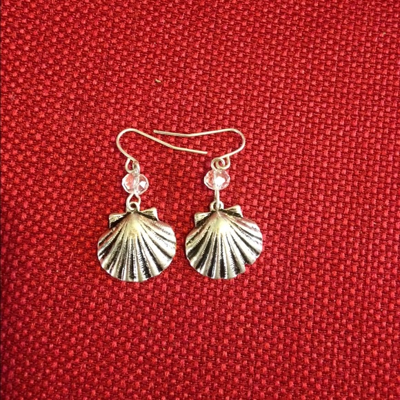 Silver seashell earrings