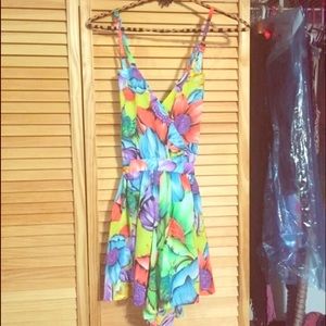 Colorful Floral Romper. never been worn.
