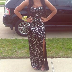 Black and Silver Prom Dress