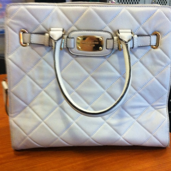 Michael Kors Vanilla Quilted Hamilton Tote - Picture 1 of 6