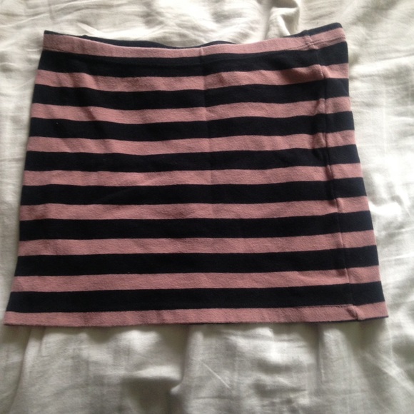 Rust and black striped pencil skirt