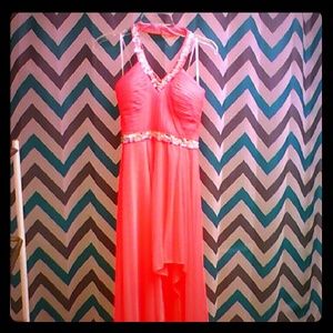 Bright pink high low