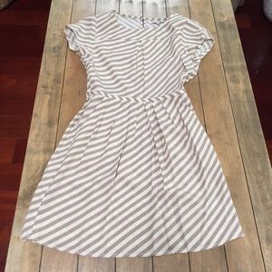 Madewell Broadway and Broome Tan Striped Dress sz0