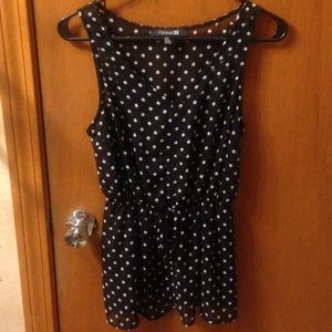 Polka dot sleeveless blouse