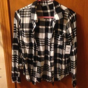 Black and white plaid flannel