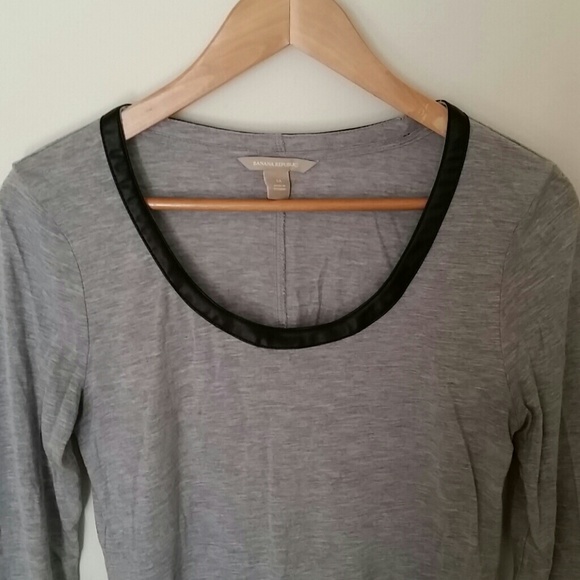 Banana Republic Tops - Banana Republic shirt with faux leather trim