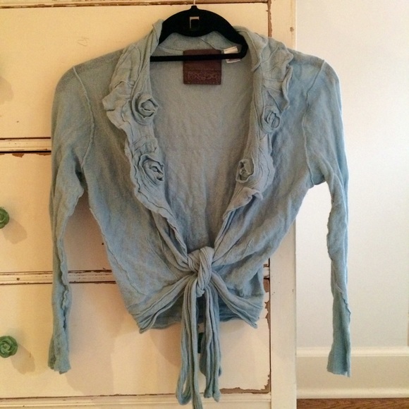 Anthropologie Guinevere Cropped Tie Sweater