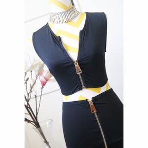 Two piece black dress