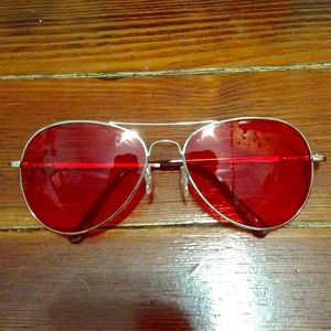 Red Aviator Style Sunglasses