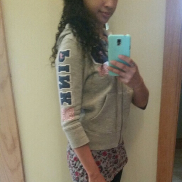 Victoria's Secret Pink hoody in heather grey XS - Picture 2 of 3