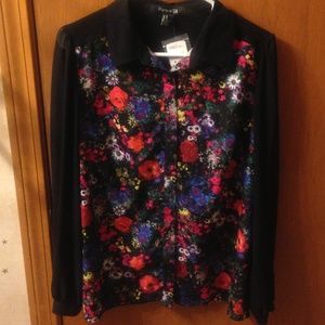 Bold floral print blouse