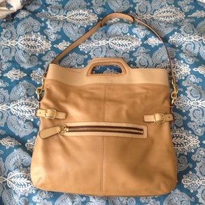 Coach Bonnie Leather Large Foldover Cross Body Bag