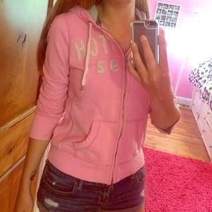 Pink Abercrombie and Fitch hoodie zip-up