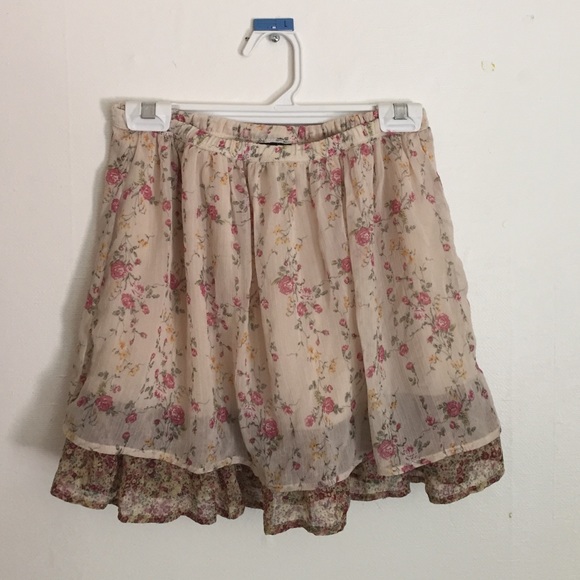 Layered floral skirt