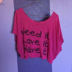 Pink cropped top